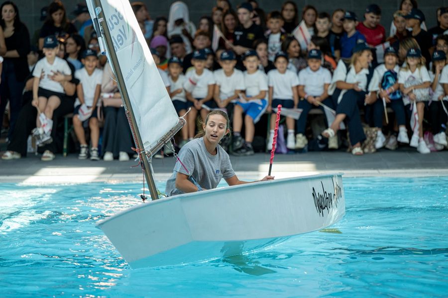 Young locals take part in the Caivano community programme tied to the Louis Vuitton 38th America's Cup Preliminary Regatta in Naples, 23 September 2026.