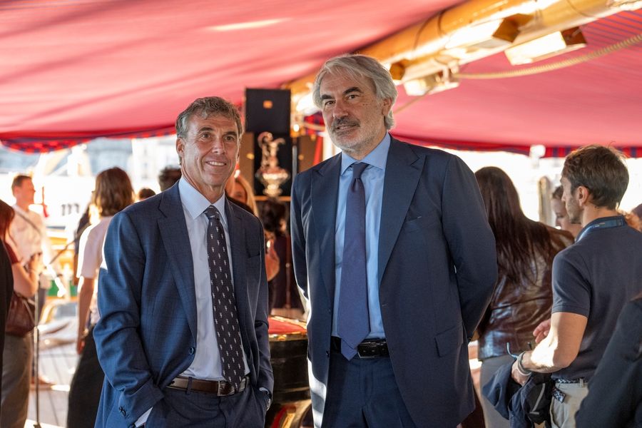 A look at the America's Cup teams exploring the Amerigo Vespucci ahead of the Naples preliminary regatta.