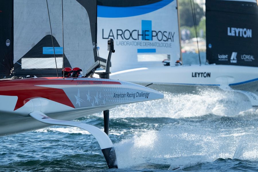 Racing action from the Louis Vuitton 38th America's Cup Preliminary Regatta in Naples, 24 September 2026.