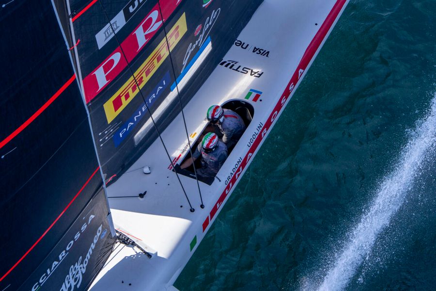 Luna Rossa in action during official practice ahead of the Preliminary Regatta in Naples, 24 September 2026.