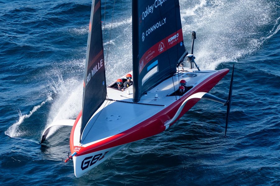 GB1 racing on Race Day 2 of the Louis Vuitton 38th America's Cup Preliminary Regatta in Naples, 26 September 2026.
