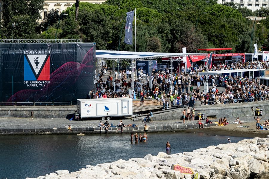 Action from the Louis Vuitton 38th America's Cup Preliminary Regatta in Naples, 27 September 2026. Photo: Ricardo Pinto/America's Cup