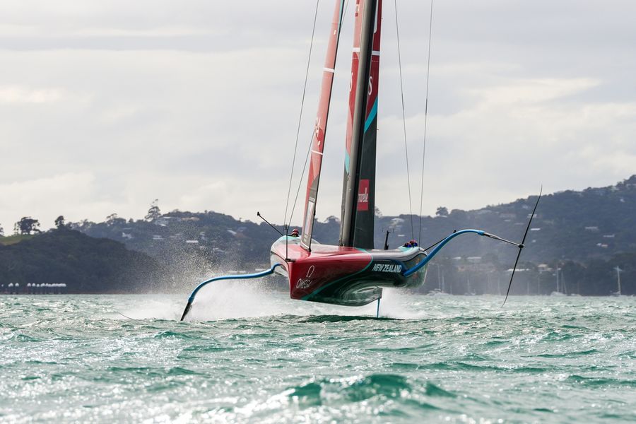 Emirates Team New Zealand's Taihoro during America's Cup recon on day 23, 12 August 2026.