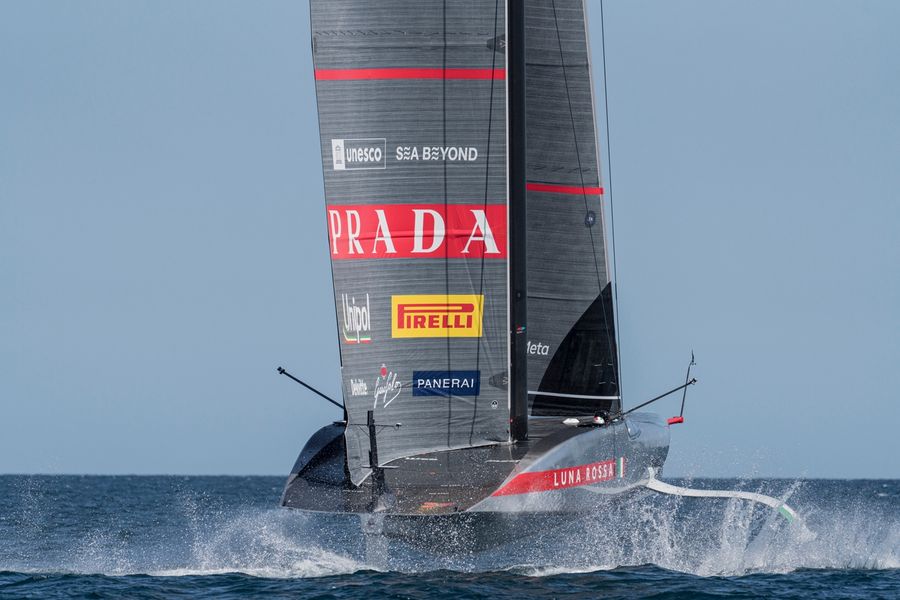 Luna Rossa Team training on day 22 of recon for the 38th America's Cup. Photo: Ivo Rovira/America's Cup