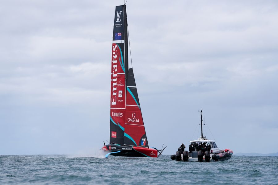 Emirates Team New Zealand's Taihoro during day 25 of America's Cup Recon on 6 October 2026. Photo: Sam Thom/America's Cup