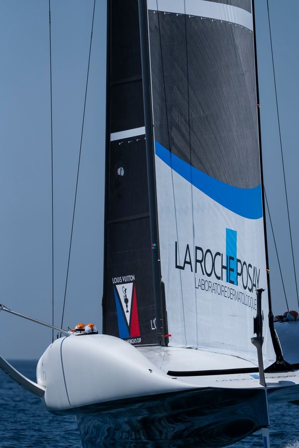 La Roche Posay Racing Team out on the water during America's Cup recon. Photo: Pierre Bouras/America's Cup