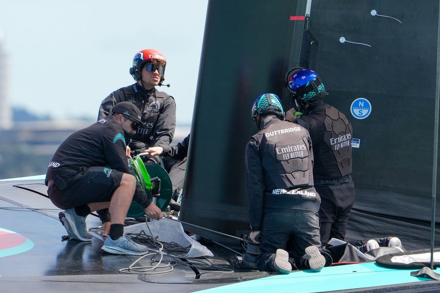 Emirates Team New Zealand's Taihoro on the water during Day 26 of America's Cup recon, 7 October 2026. Photo: Sam Thom / America's Cup