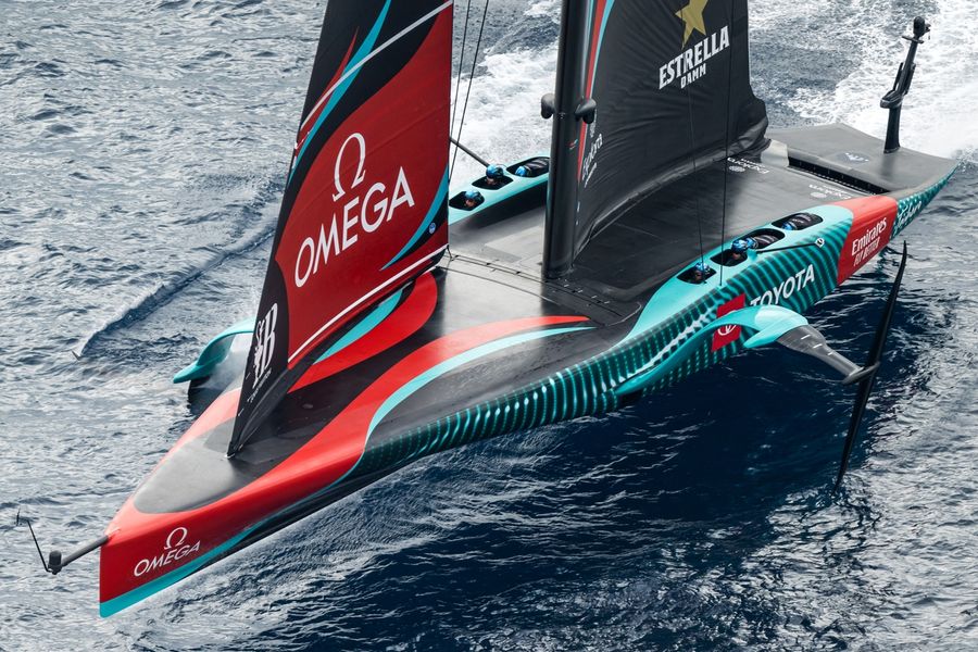 Emirates Team New Zealand racing on Race Day 5 of the Louis Vuitton 37th America's Cup, 18 October 2024. Photo: Ricardo Pinto/America's Cup