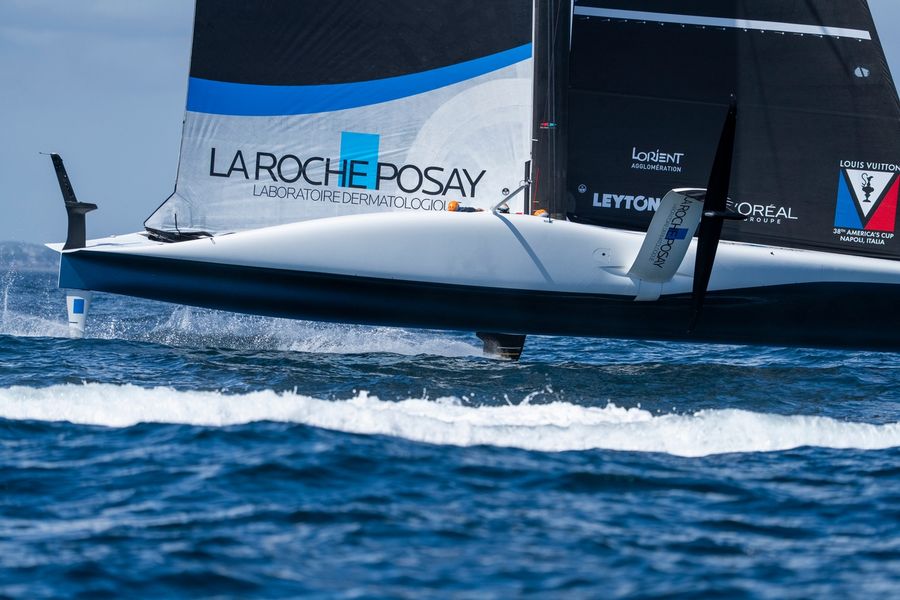 La Roche Posay Racing Team B1 out on Day 8 of America's Cup recon. Photo: Pierre Bouras/America's Cup