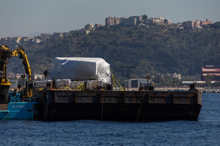 The La Roche-Posay Racing Team AC75 arrives in Naples ahead of the Louis Vuitton 38th America's Cup Preliminary Regatta.