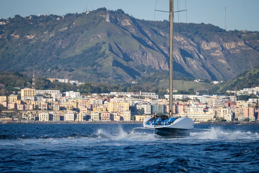 La Roche Posay Racing Team's AC75 continues its reconnaissance work on day 14.