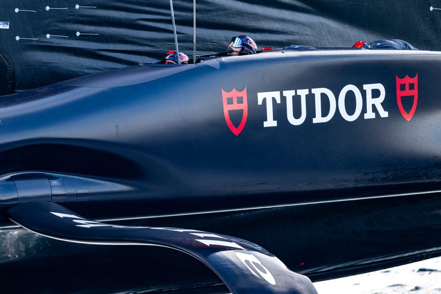 Alinghi Red Bull Racing in action on day six of the Louis Vuitton Cup, 5 September 2024.
