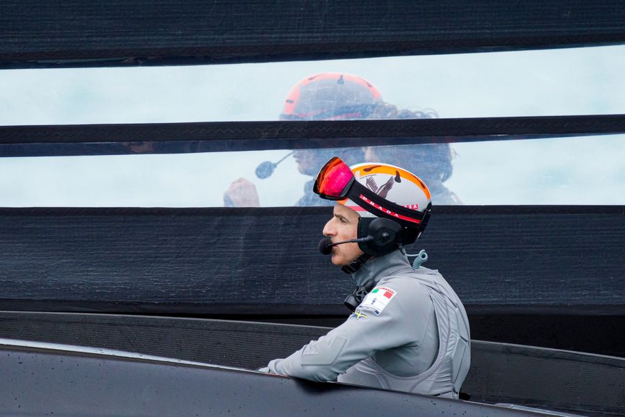 Francesco Bruni sailing for Luna Rossa Prada Pirelli Team on day one of the America's Cup Match, Auckland, 10 March 2021.