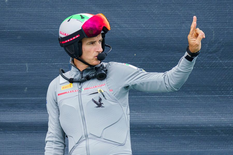 Francesco Bruni racing for Luna Rossa Prada Pirelli Team on Race Day 1 of the 36th America's Cup Match in Auckland, March 2021.