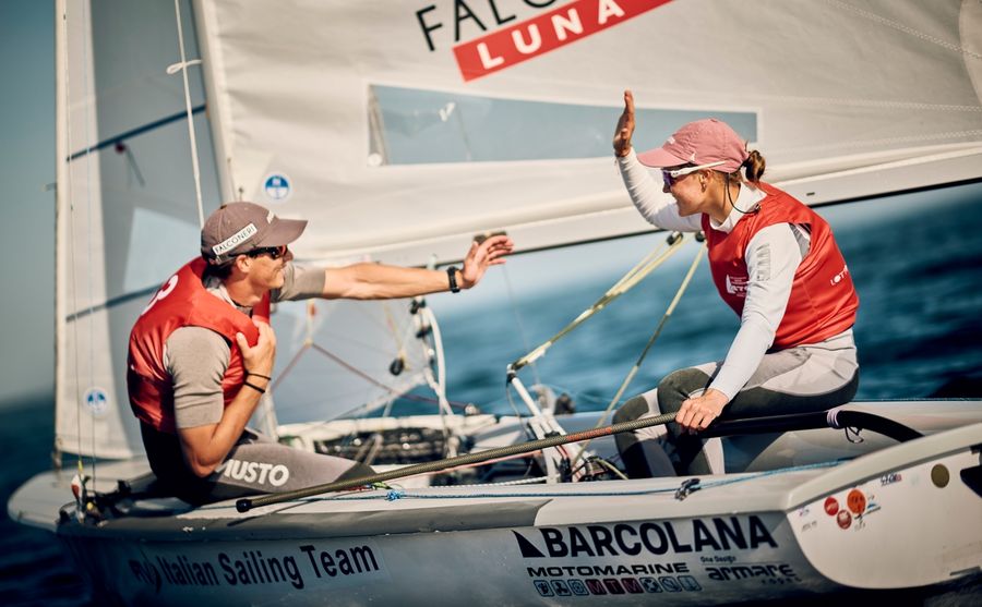 Vucetti competes at the Junior World Championships 470 in Gdynia, part of the Lotto Gdynia Sailing Days.