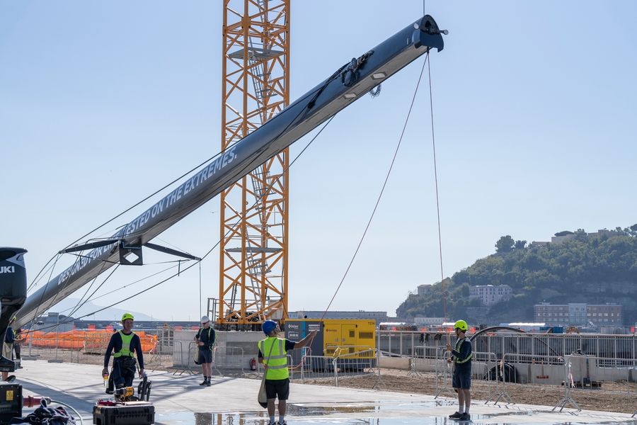 La Roche-Posay Racing Team puts their rig through its paces during America's Cup recon. Photo: Pierre Bouras/America's Cup