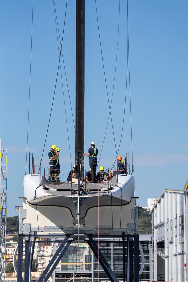 La Roche-Posay Racing Team puts their rig through its paces during America's Cup recon. Photo: Pierre Bouras/America's Cup