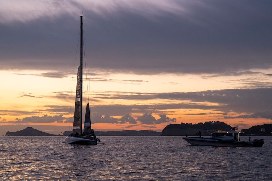 La Roche-Posay Racing Team out on the water during America's Cup recon.
