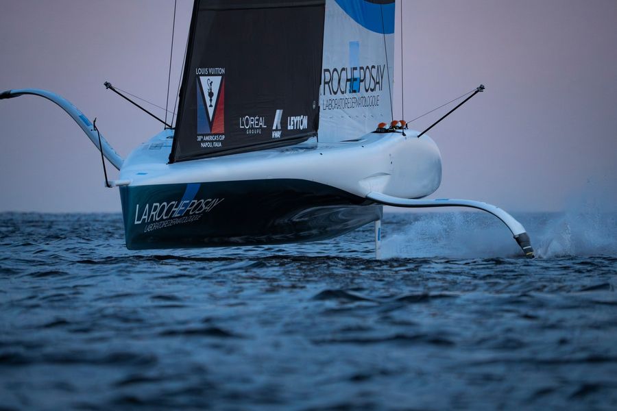 La Roche-Posay Racing Team takes flight during America's Cup recon.