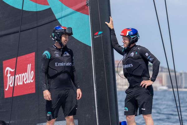Emirates Team NZ hits Naples racecourse under Vesuvius ahead of Cup defence, 05 July 2026
