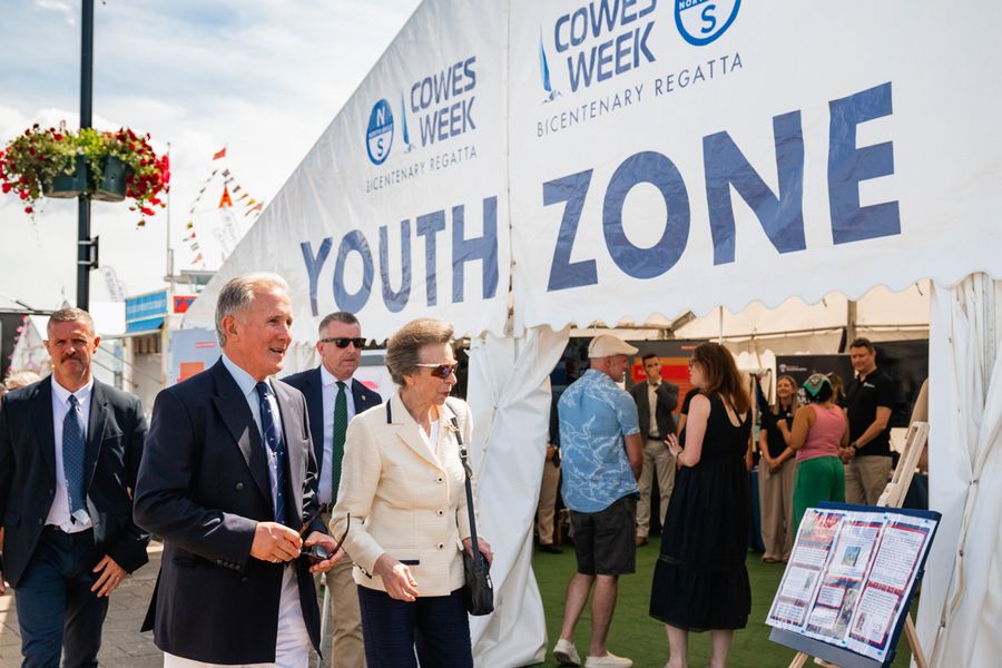 The Princess Royal tours the Youth Zone at North Sails Cowes Week.