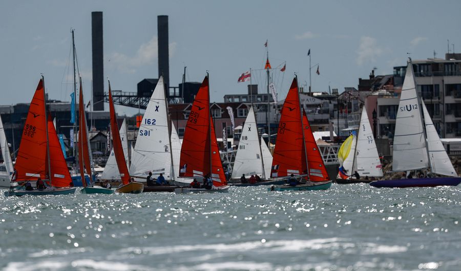 Keelboat classes line up for their starts