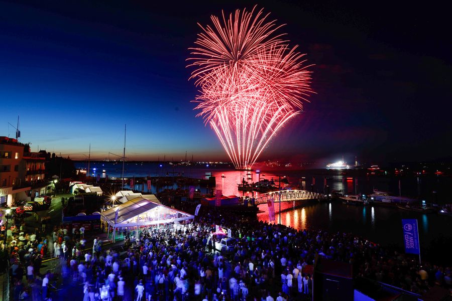 Fireworks light up the sky to close out North Sails Cowes Week 2026, marking 200 editions of the iconic regatta.