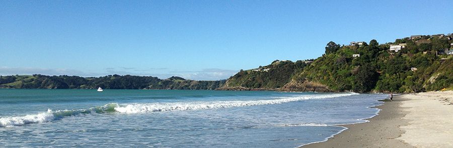 Onetangi Beach on Waiheke Island. Photo Credit: Waiheke Local website