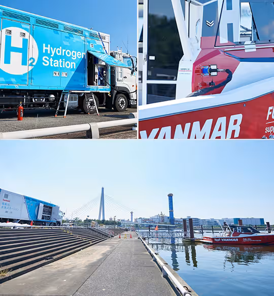 Hydrogen Station, fill-up at the Yanmar boat. Photo credit: Yanmar