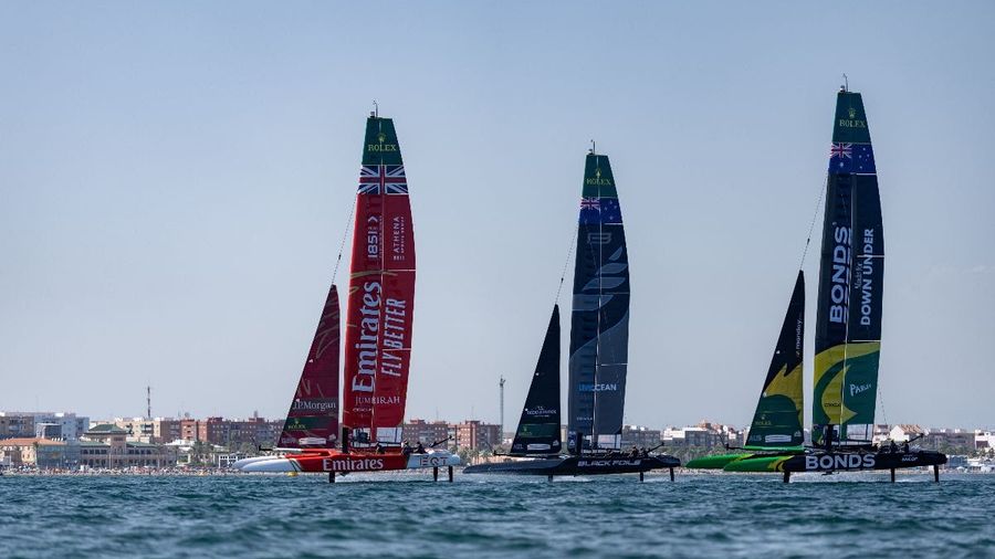 Emirates GBR, the Black Foils and the Bonds Flying Roos put in training time on the water in Valencia ahead of the 2026 season.