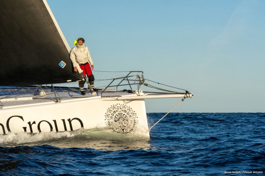 D’Ieteren Group skipper Van Weynbergh Denis (BEL) is pictured during a sailing conveying on September 13, 2024 in the Atlantic, France - Photo Credit: Maude Helfgott / Polaryse