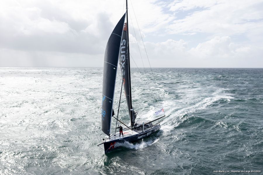 Nexans - Wewise skipper Fabrice Amedeo (FRA) is pictured during training, on September 26, 2024 off Lorient, France - Photo Credit: Jean-Marie Liot / Reporter du Large