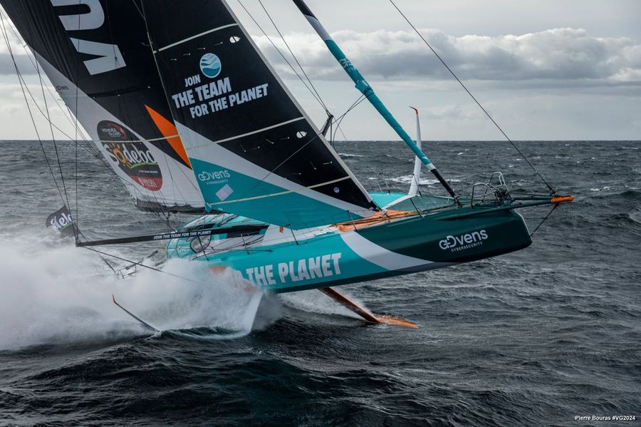 VULNERABLE skipper Sam Goodchild (GBR) is pictured during training, on September 27, 2024 off Groix, France -