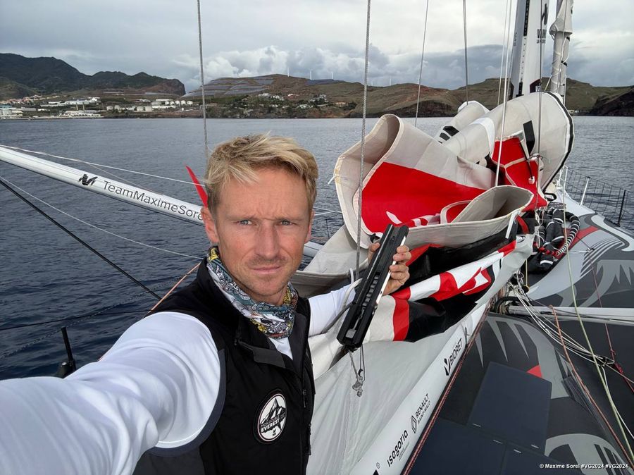 Maxime Sorel abord V and B. Photo Credit: skipper Maxime Sorel.