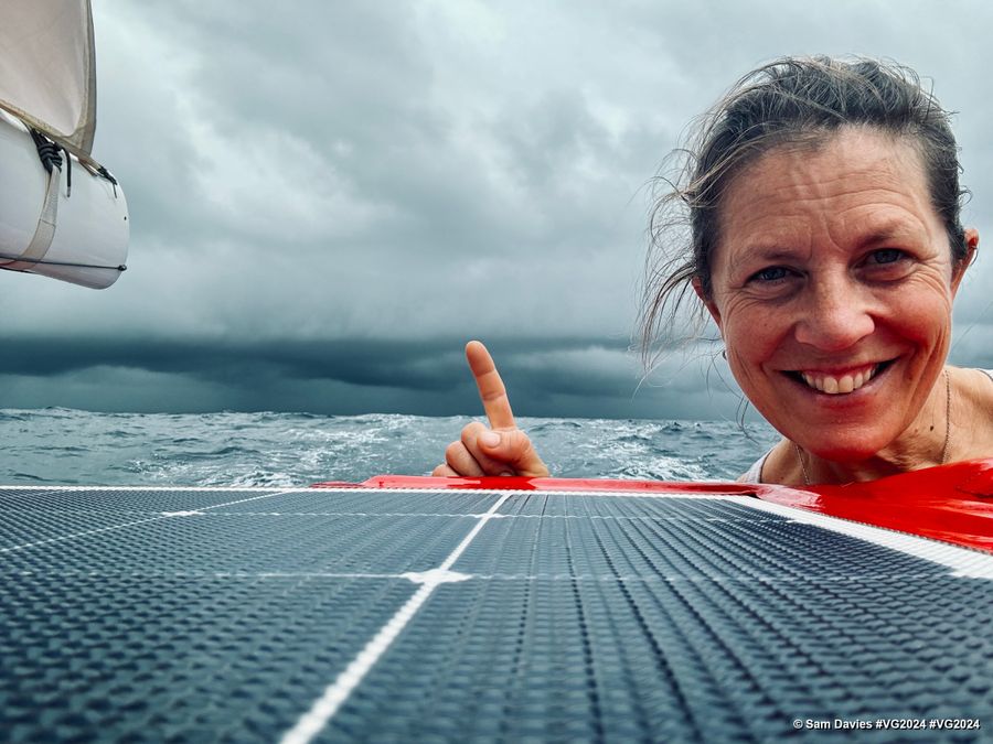 RACE, NOVEMBER 20, 2024 : Photo sent from the boat Initiatives-Coeur during the Vendee Globe sailing race on November 20, 2024. Photo Credit: skipper Sam Davies