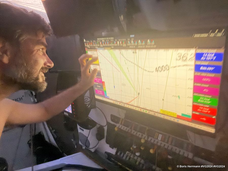 Photo sent from the boat Malizia - Seaexplorer during the Vendee Globe sailing race on November 22, 2024. Photo credit: skipper Boris Herrmann