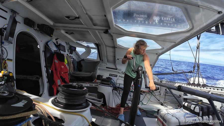 Photo sent from the boat Medallia during the Vendee Globe sailing race on November 27, 2024. Photo credit: skipper Pip Hare
