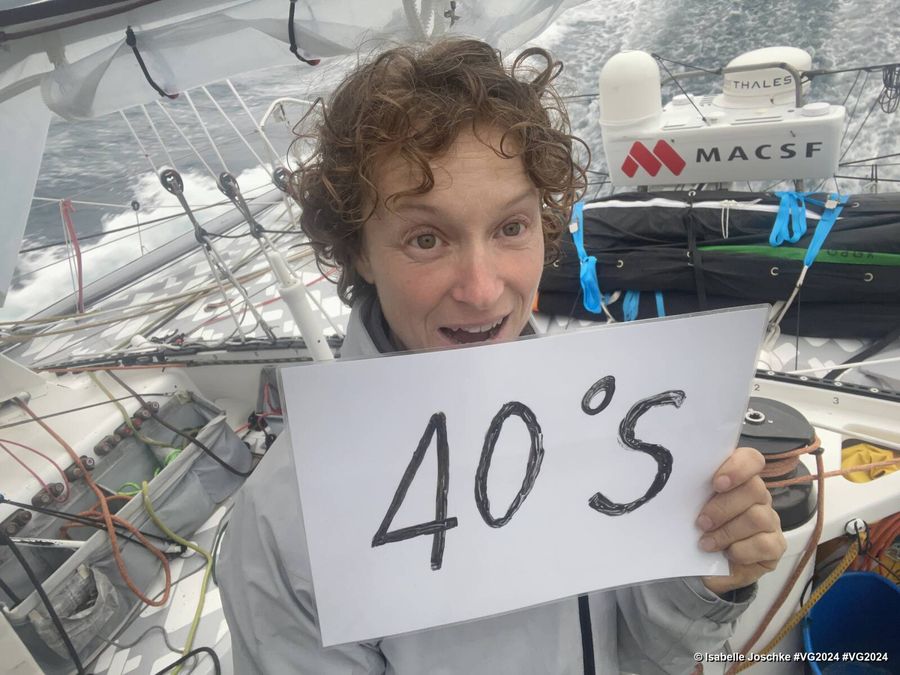 Photo sent from the boat MACSF during the Vendee Globe sailing race on December 03, 2024. Photo credit: skipper Isabelle Joschke