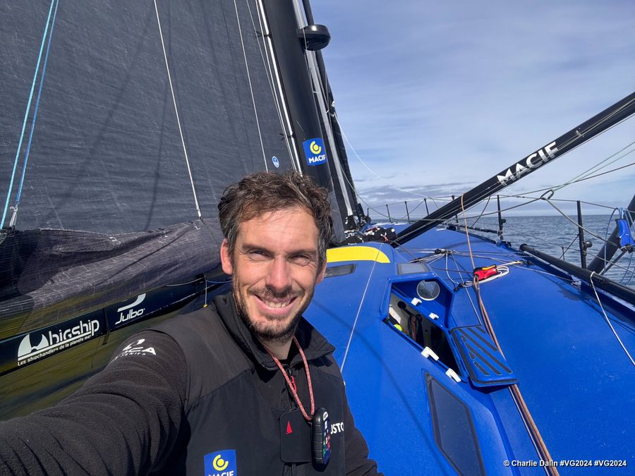 Photo sent from the boat MACIF Santé Prévoyance during the Vendee Globe sailing race on December 03, 2024. Photo credit: skipper Charlie Dalin