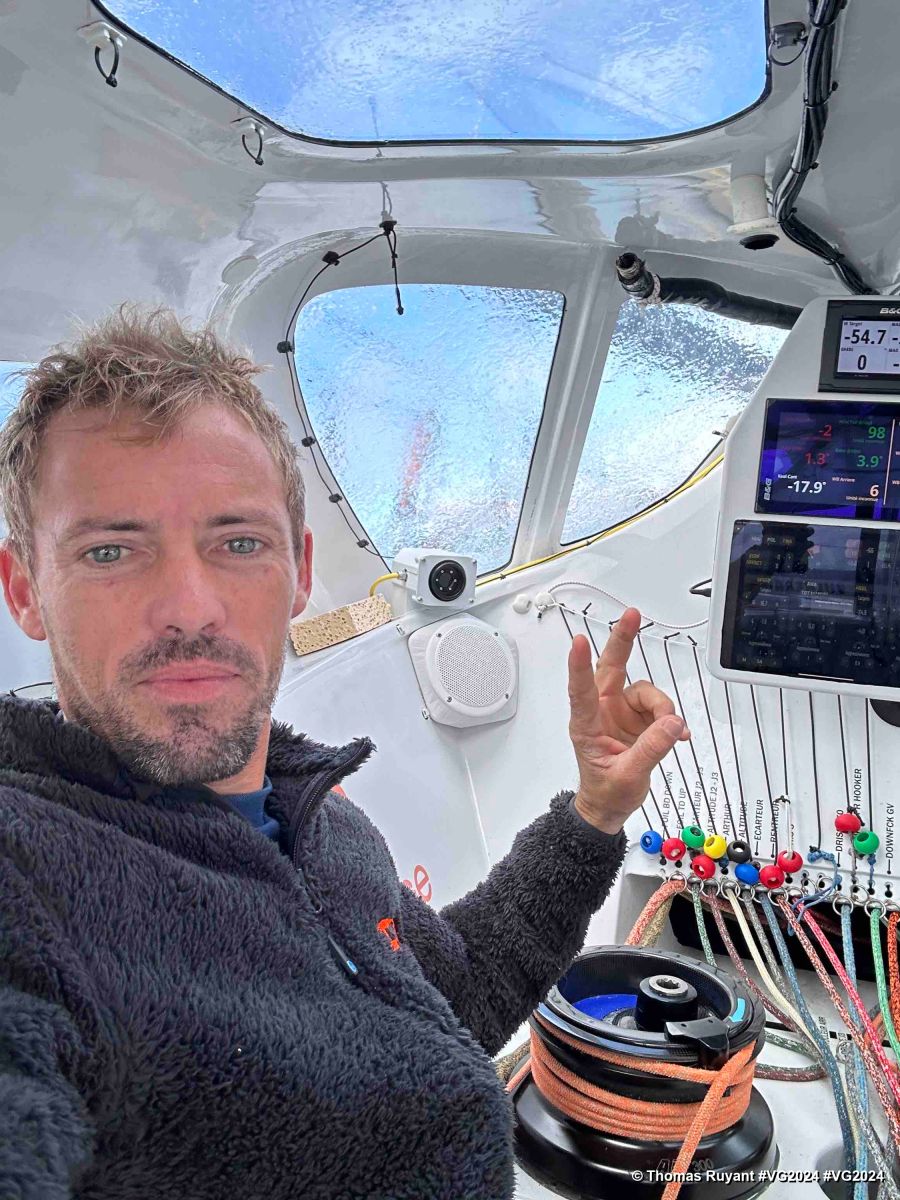Photo sent from the boat VULNERABLE skipper Thomas Ruyant (FRA) during the Vendee Globe sailing race on December 03, 2024. Photo credit: skipper Thomas Ruyant
