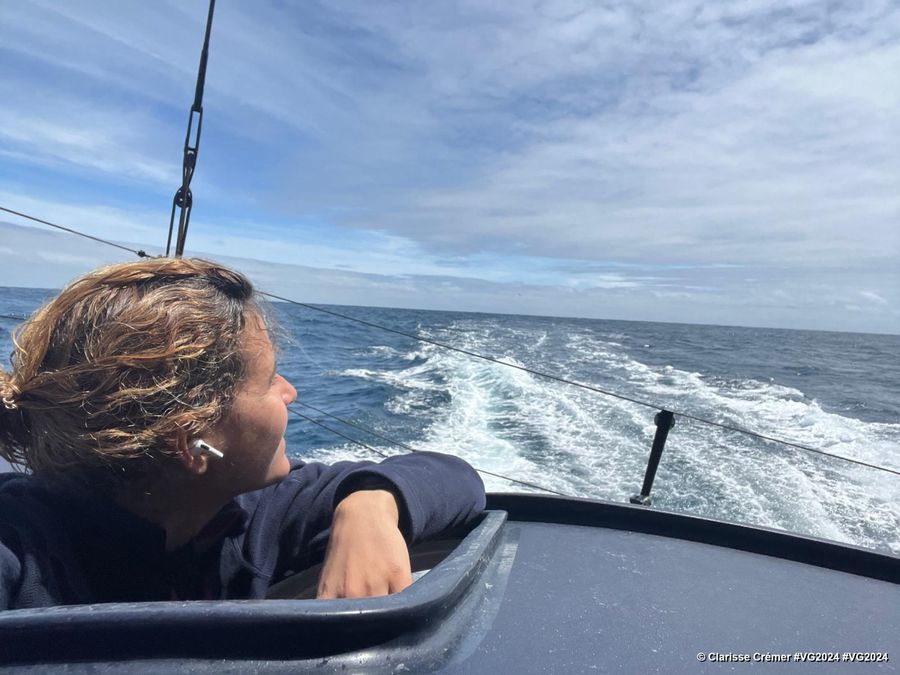 Photo sent from the boat L’Occitane en Provence during the Vendee Globe sailing race on December 04, 2024. Photo credit: skipper Clarisse Crémer