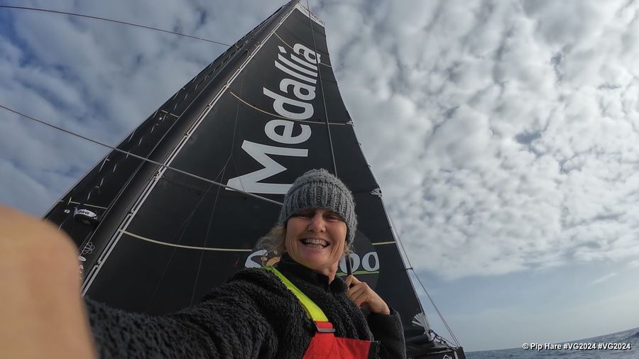Photo sent from the boat Medallia during the Vendee Globe sailing race on December 07, 2024. Photo credit: skipper Pip Hare