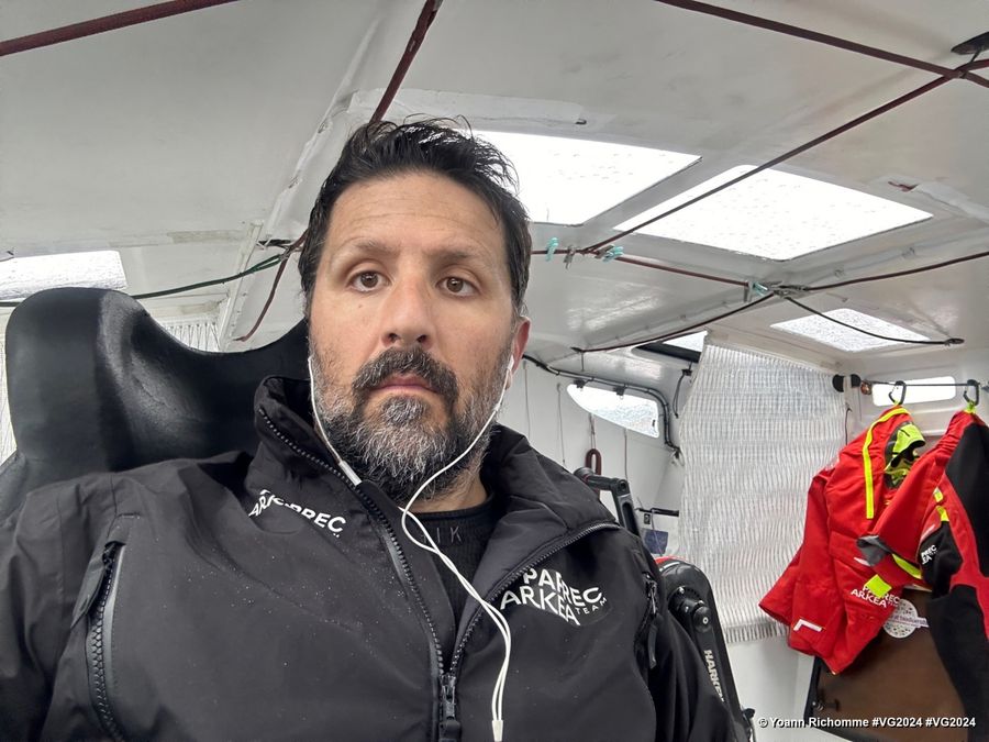 Photo sent from the boat PAPREC ARKÉA during the Vendee Globe sailing race on December 09, 2024. Photo credit: skipper Yoann Richomme