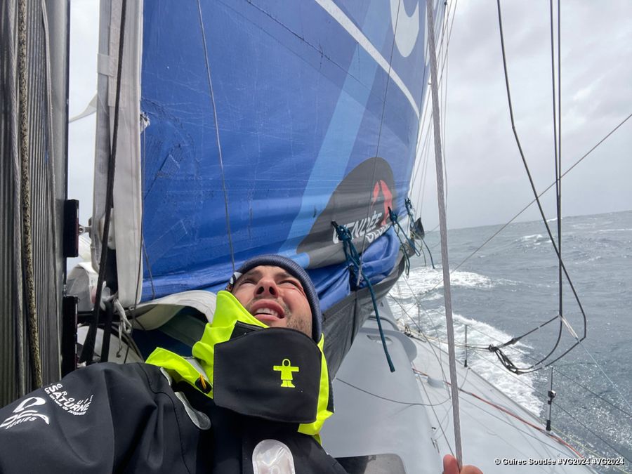 Photo sent from the boat Freelance.com during the Vendee Globe sailing race on December 11, 2024. Photo credit: skipper Guirec Soudée
