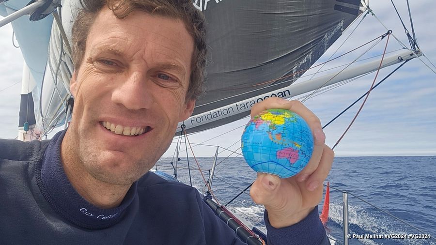 Photo sent from the boat Biotherm during the Vendee Globe sailing race on December 15, 2024. Photo credit: skipper Paul Meilhat