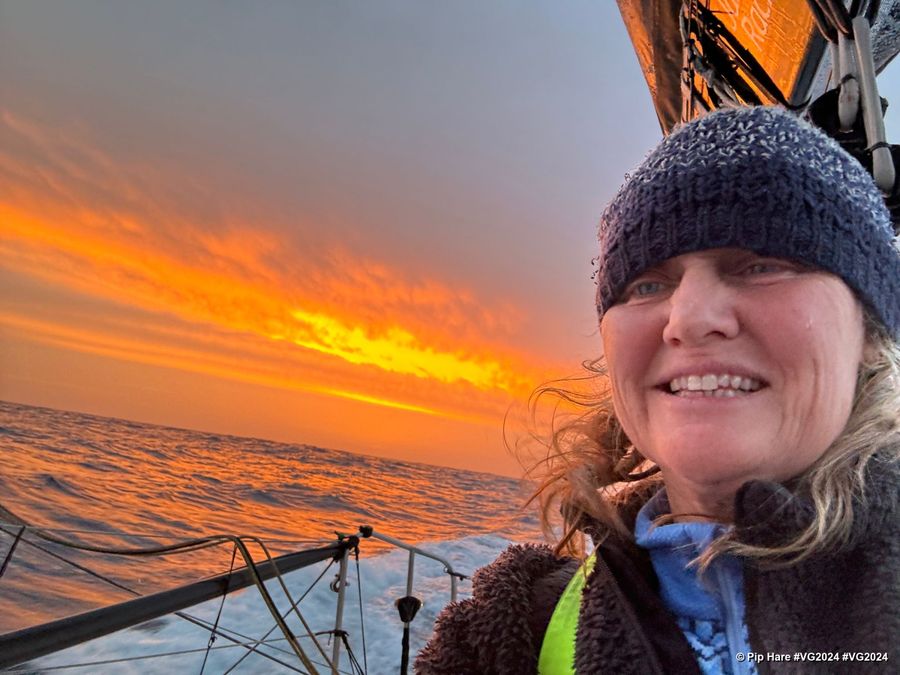 Photo sent from the boat Medallia during the Vendee Globe sailing race on December 15, 2024. Photo credit: skipper Pip Hare