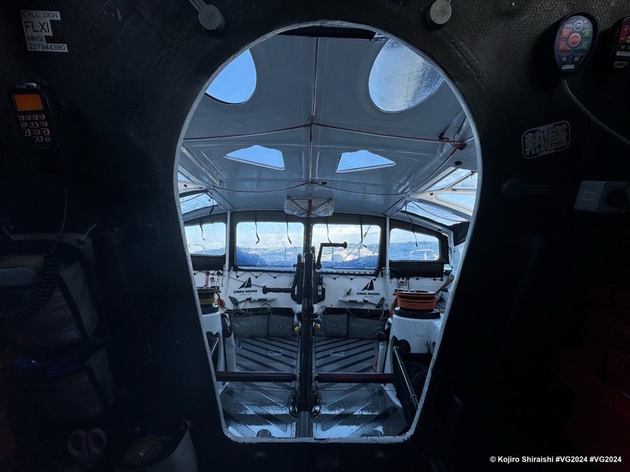 Photo sent from the boat DMG MORI Global One during the Vendee Globe sailing race on December 16, 2024. Photo credit: skipper Kojiro Shiraishi