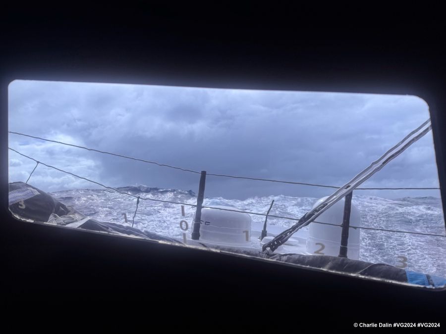 Photo sent from the boat MACIF Santé Prévoyance during the Vendee Globe sailing race on December 16, 2024. Photo credit: skipper Charlie Dalin