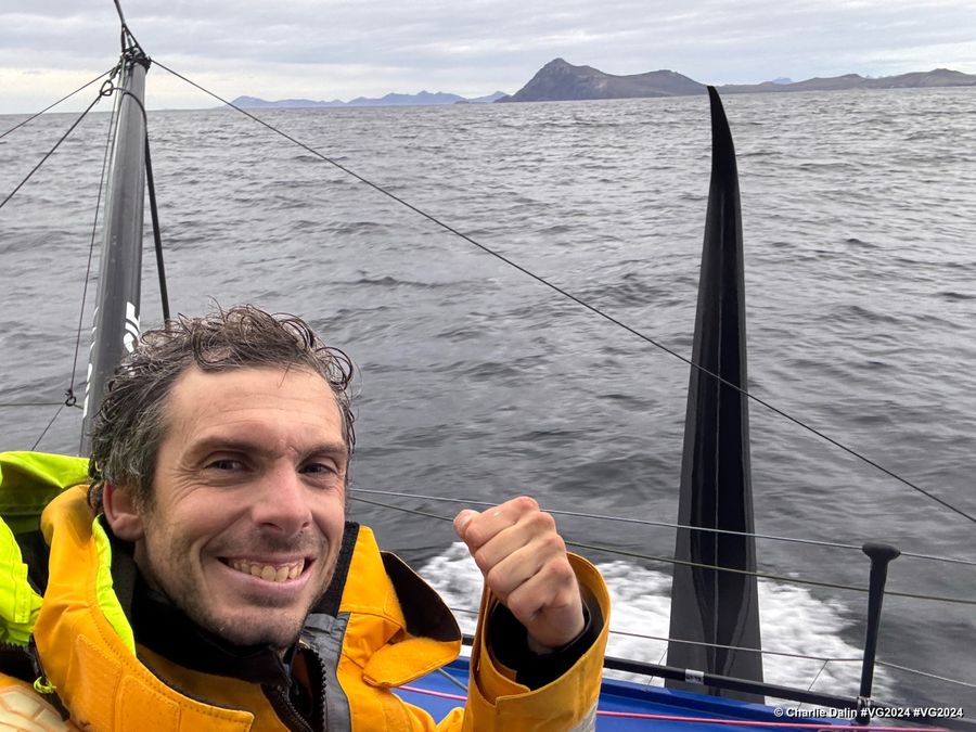 Photo sent from the boat MACIF Santé Prévoyance during the Vendee Globe sailing race on December 24, 2024. Photo CREDIT: skipper Charlie Dalin. rounding Cape Horn