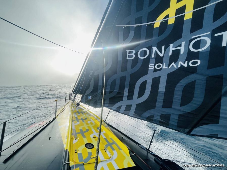 Photo sent from the boat Hublot during the Vendee Globe sailing race on December 25, 2024. Photo credit: skipper Alan Roura